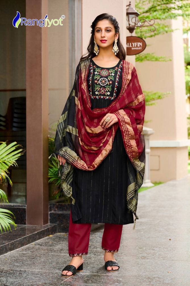 Rangjyot Anusha New Designer Exclusive Wear Fancy Kurti Pant With Dupatta Collection